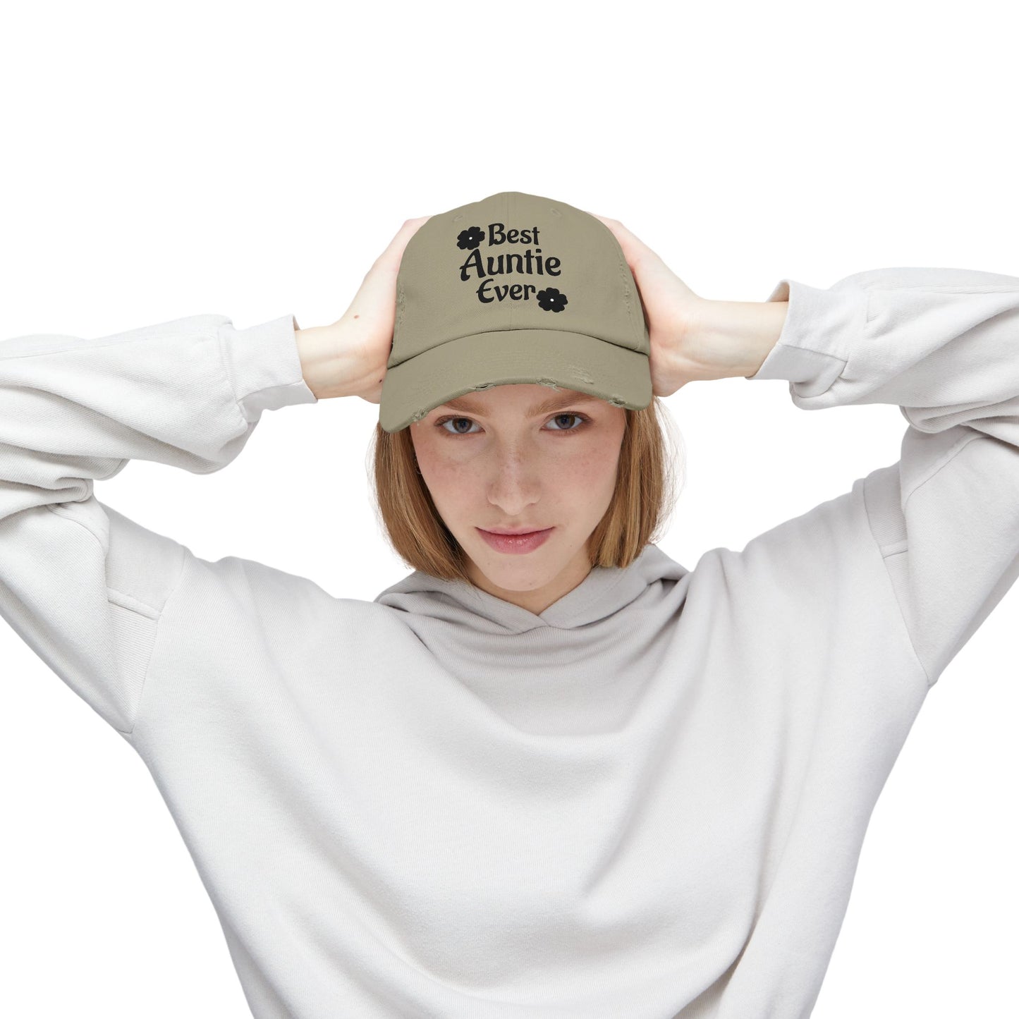 Best Auntie Ever Distressed Hat – Adjustable Embroidered Baseball Cap for Fun Aunties