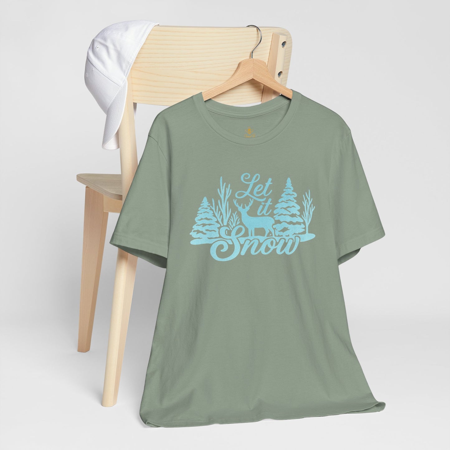 Let It Snow Winter Forest – Rustic Holiday Reindeer | Jersey Tee
