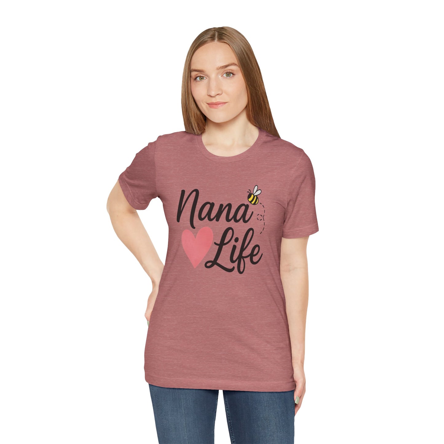"Nana Life" Heart & Bee Script | Jersey Tee