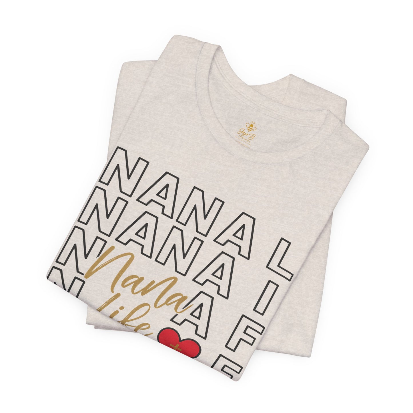 “Nana Life” Repeating Text | Jersey Tee