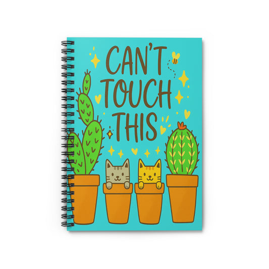 “Can’t Touch This – Cat & Cactus" | Spiral Notebook