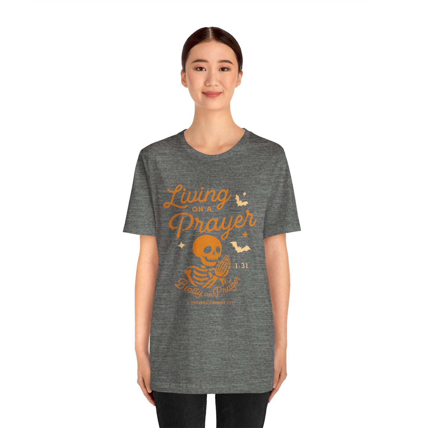 "Living on a Prayer – Skeleton Hands | Jersey Tee