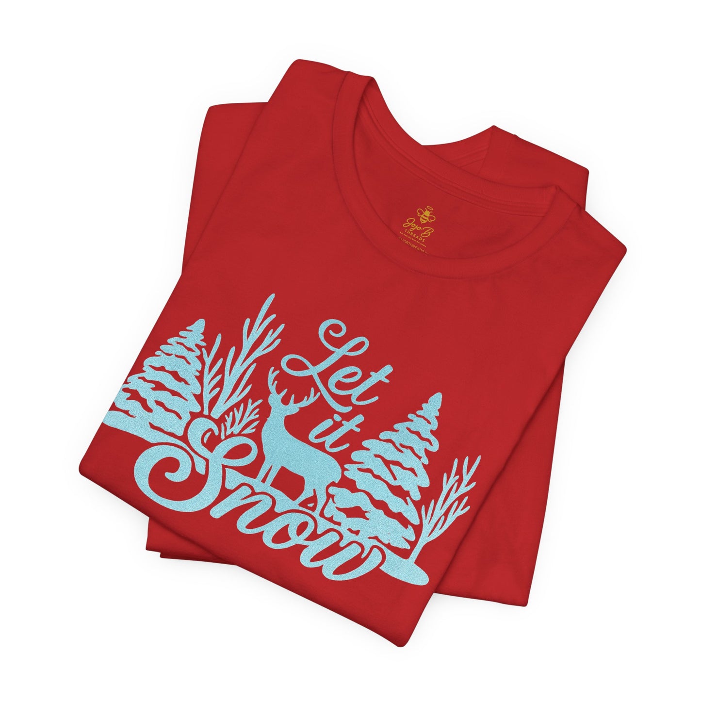 Let It Snow Winter Forest – Rustic Holiday Reindeer | Jersey Tee