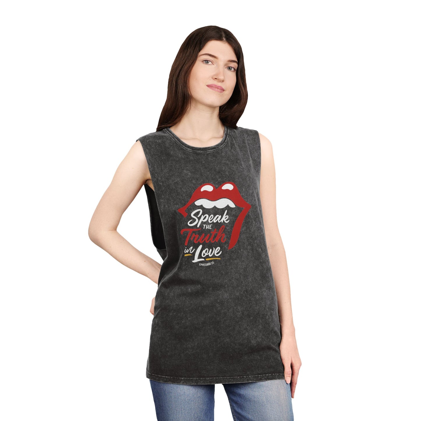 Speak the Truth Lip | Stonewash Tank
