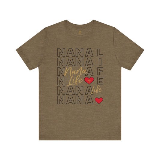 “Nana Life” Repeating Text | Jersey Tee