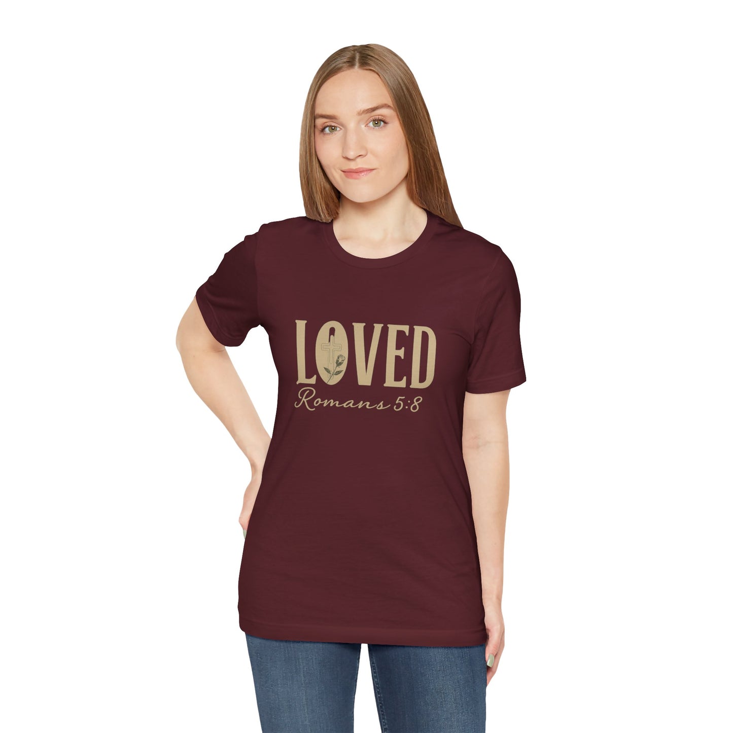 LOVED Romans 5:8 | Jersey Tee