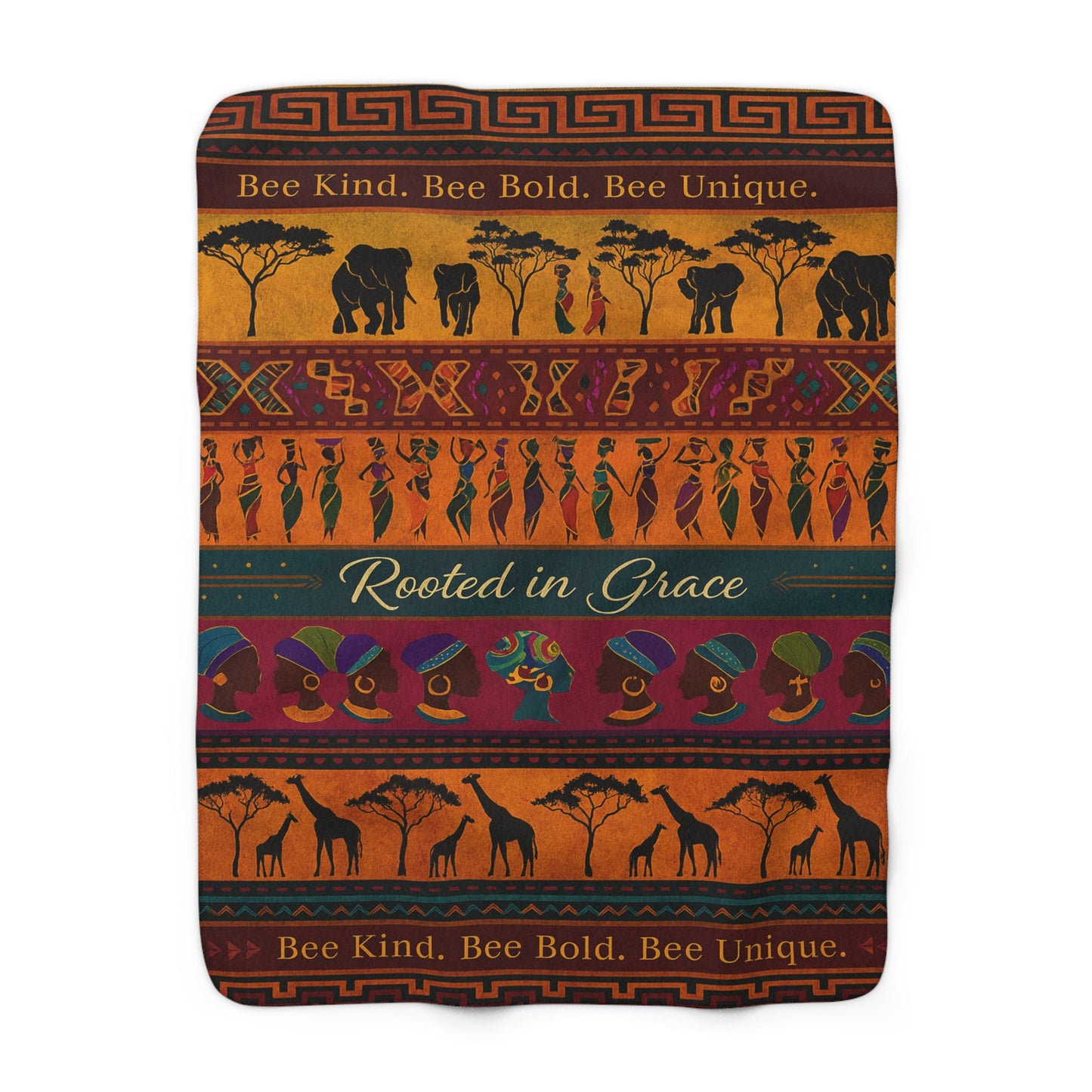 "Rooted in Royalty: African Heritage Blanket" | Sherpa Fleece Blanket