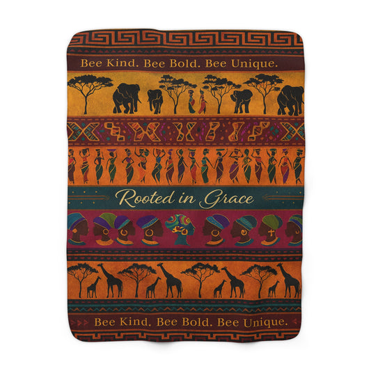 "Rooted in Royalty: African Heritage Blanket" | Sherpa Fleece Blanket