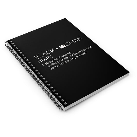"BLACK • WOMAN: Defined by Power" | Spiral Notebook