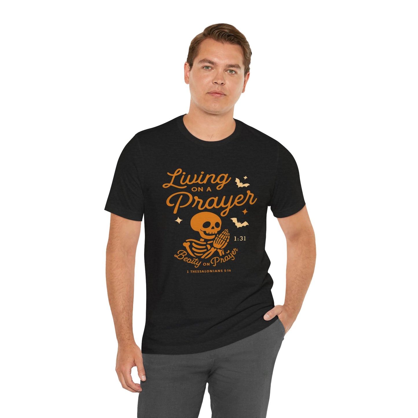 "Living on a Prayer – Skeleton Hands | Jersey Tee