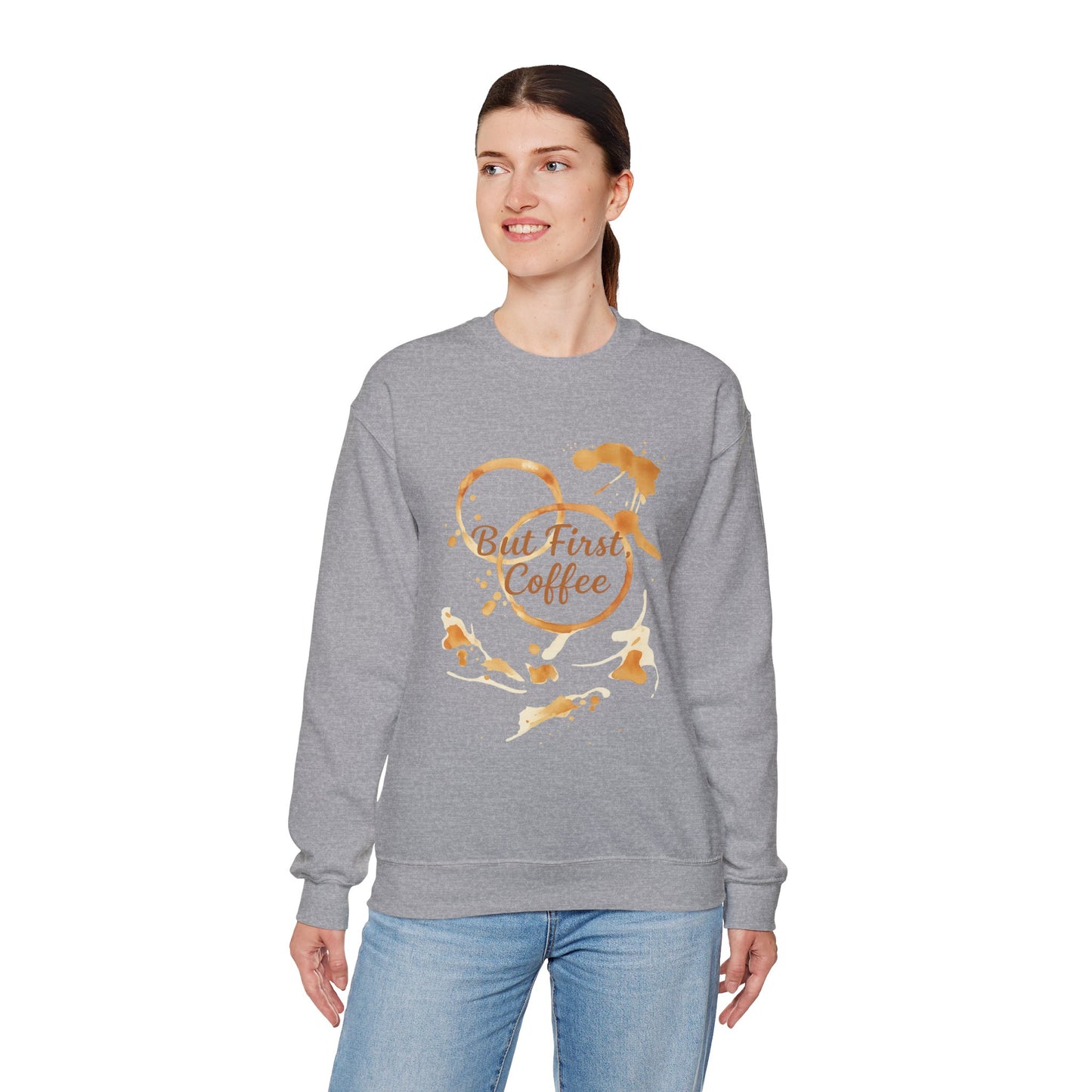 But First, Coffee – Watercolor Coffee Ring | Sweater