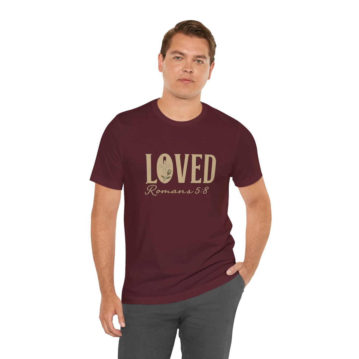 LOVED Romans 5:8 | Jersey Tee