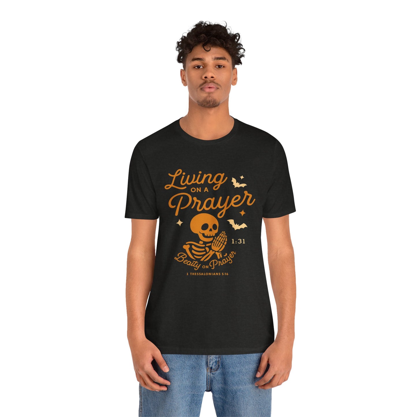 "Living on a Prayer – Skeleton Hands | Jersey Tee