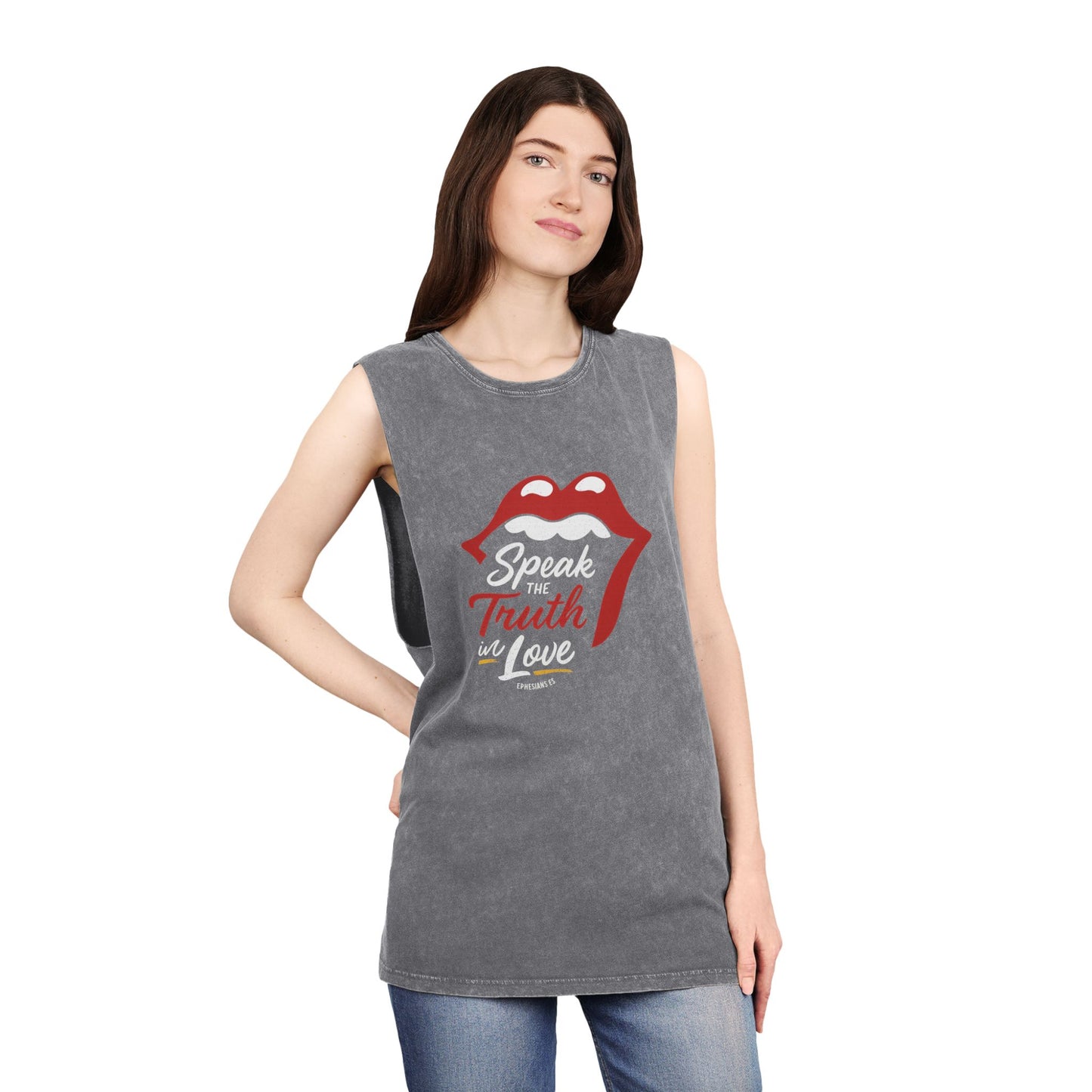 Speak the Truth Lip | Stonewash Tank