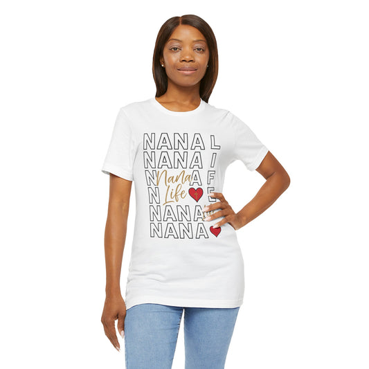 “Nana Life” Repeating Text | Jersey Tee