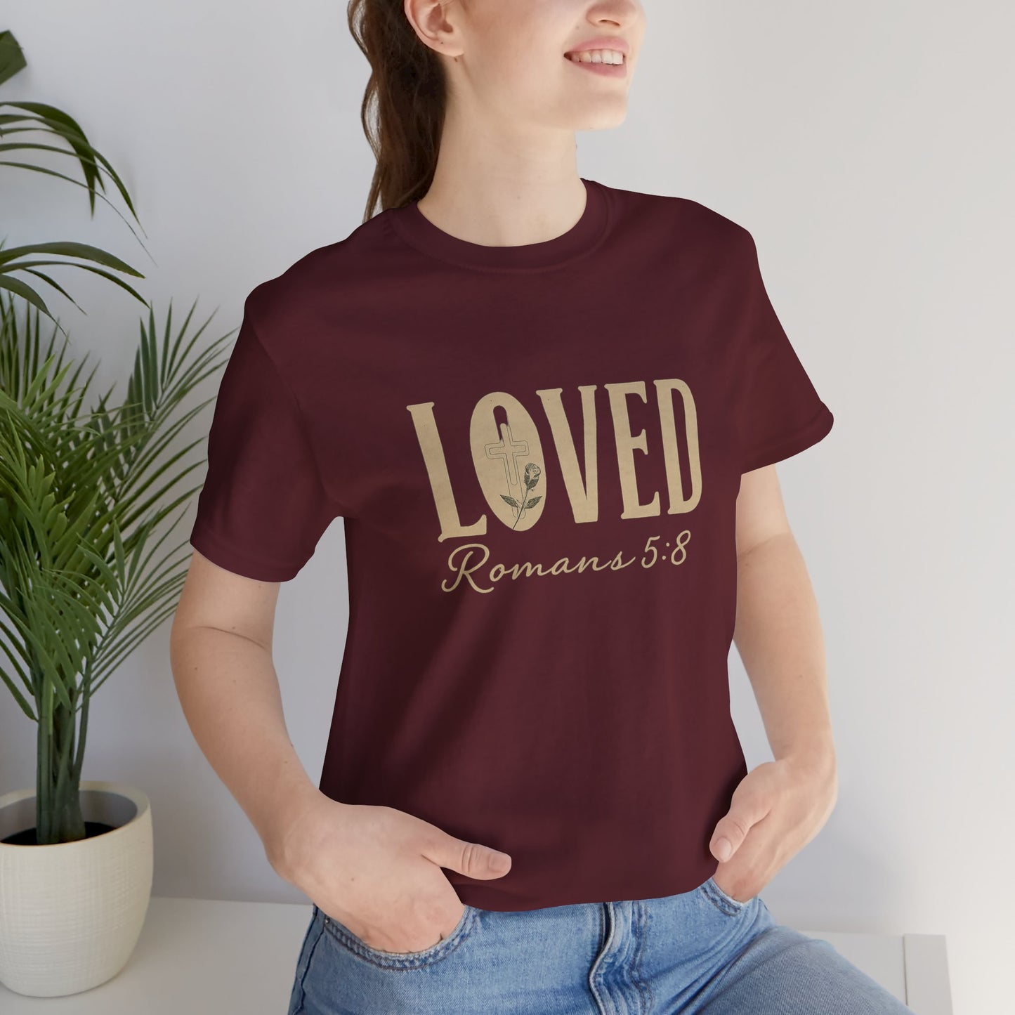 LOVED Romans 5:8 | Jersey Tee