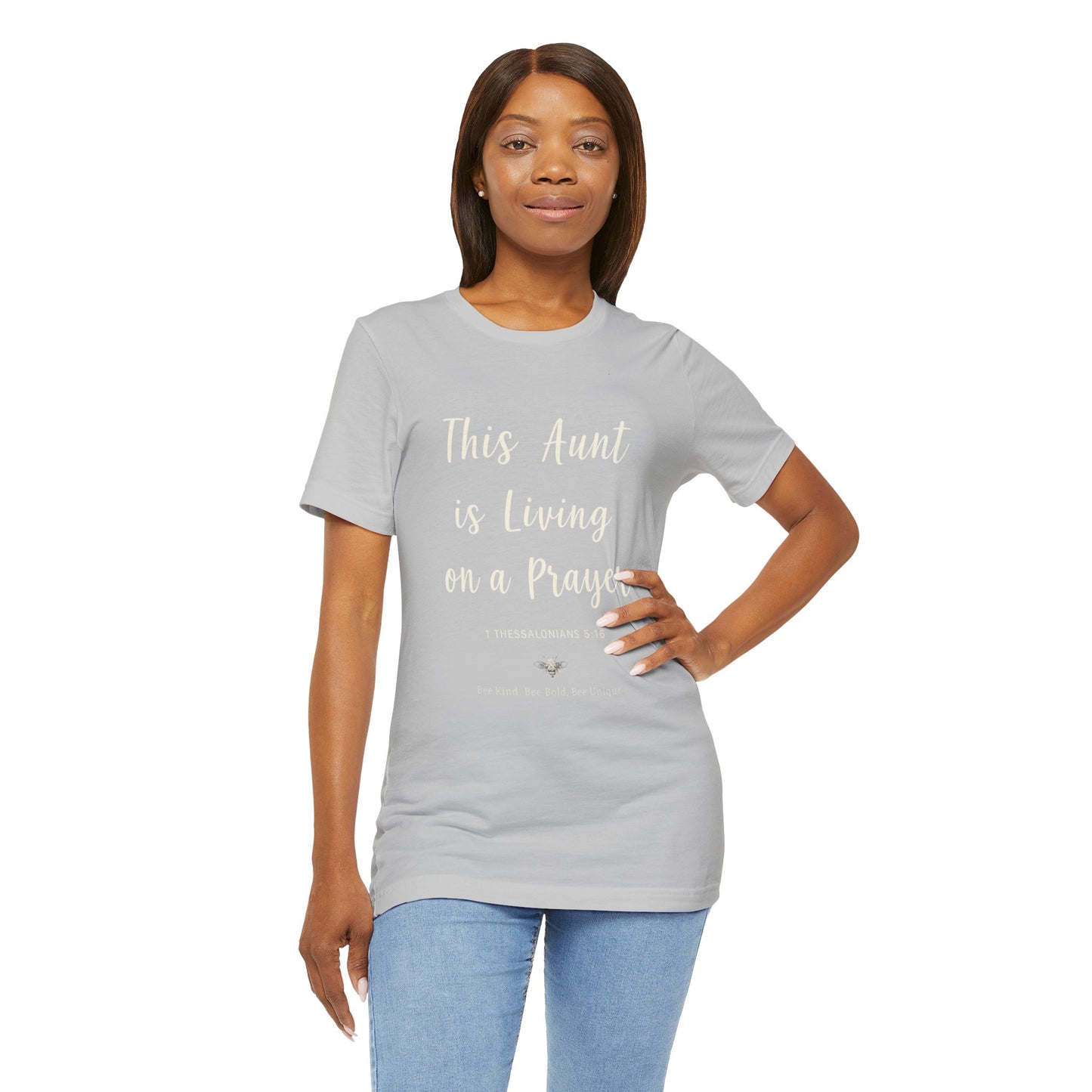 This Aunt Is Living on a Prayer | Jersey Tee
