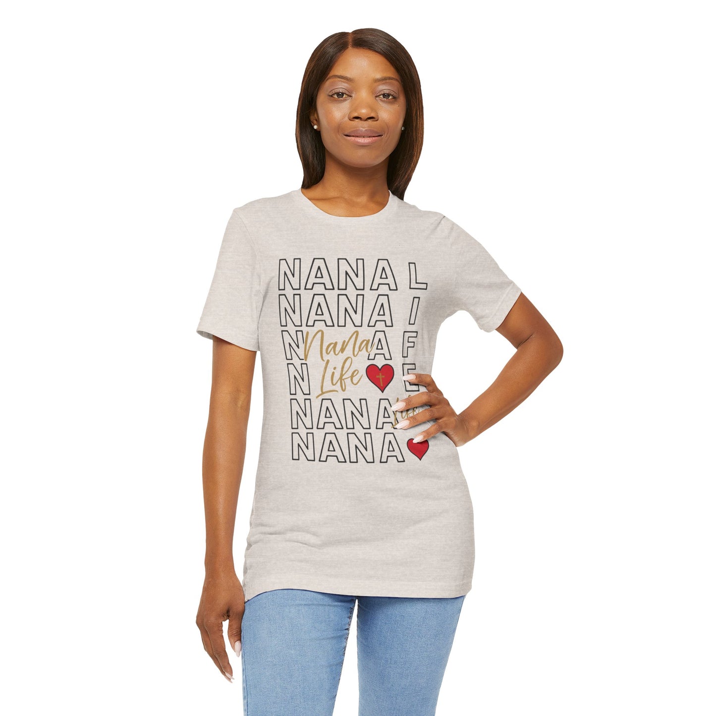 “Nana Life” Repeating Text | Jersey Tee