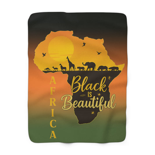 Africa-Inspired Blanket – “Black is Beautiful” | Sherpa Fleece Blanket