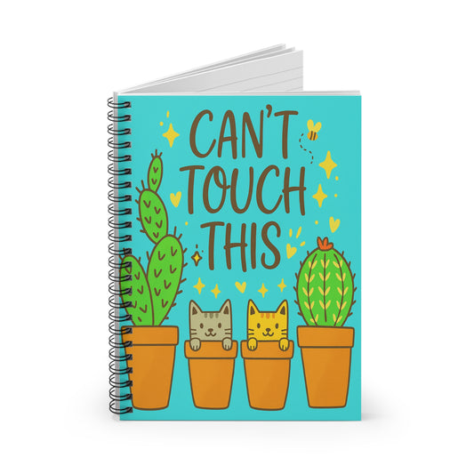 “Can’t Touch This – Cat & Cactus" | Spiral Notebook