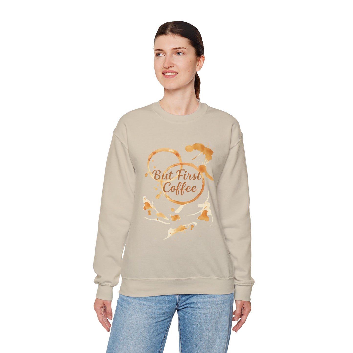 But First, Coffee – Watercolor Coffee Ring | Sweater
