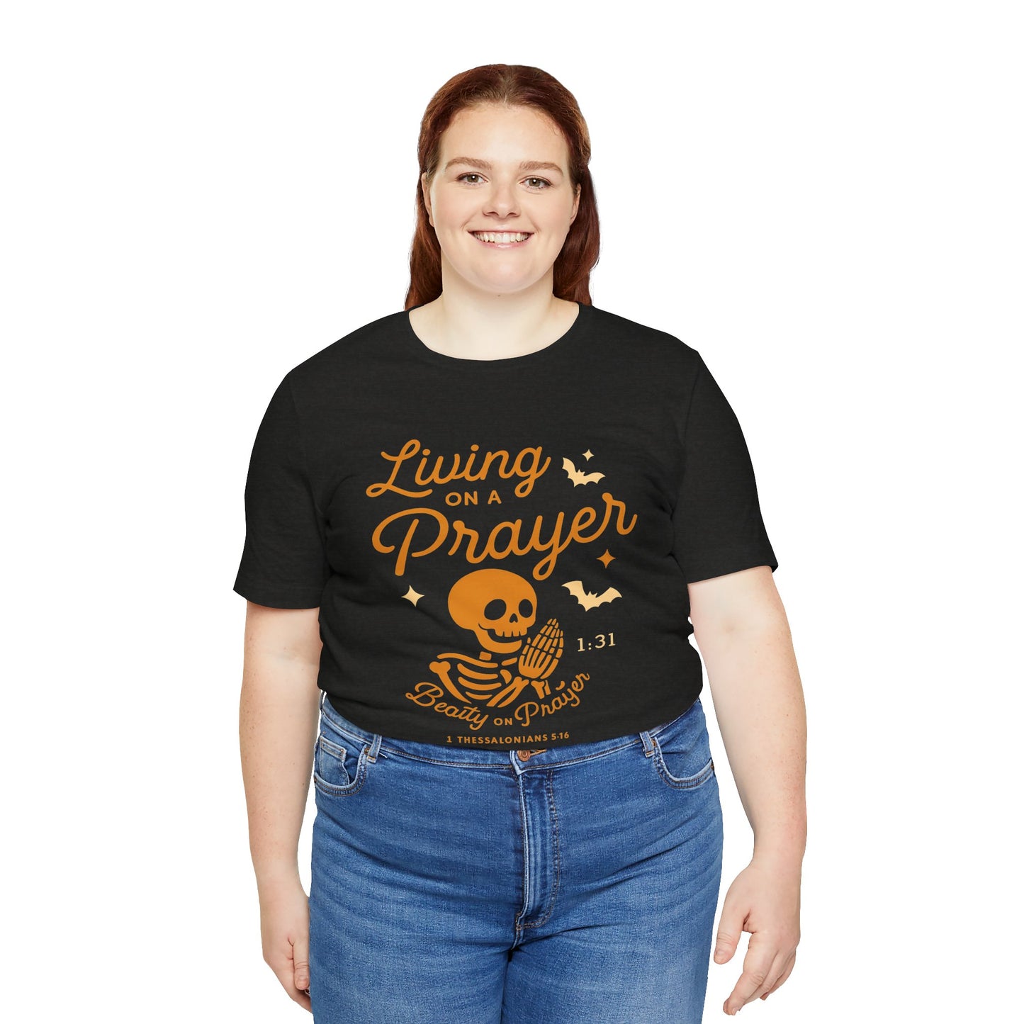 "Living on a Prayer – Skeleton Hands | Jersey Tee