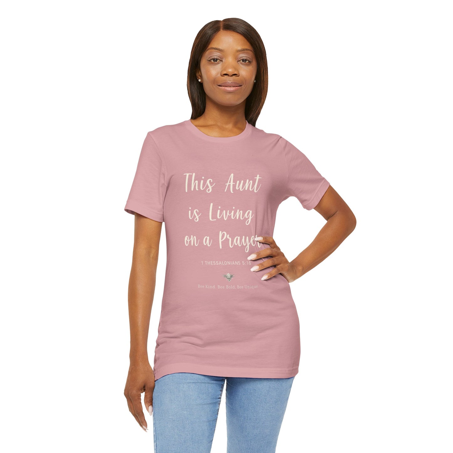 This Aunt Is Living on a Prayer | Jersey Tee