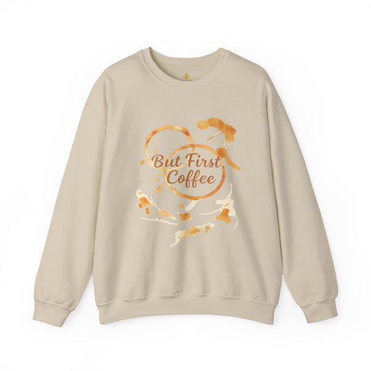 But First, Coffee – Watercolor Coffee Ring | Sweater