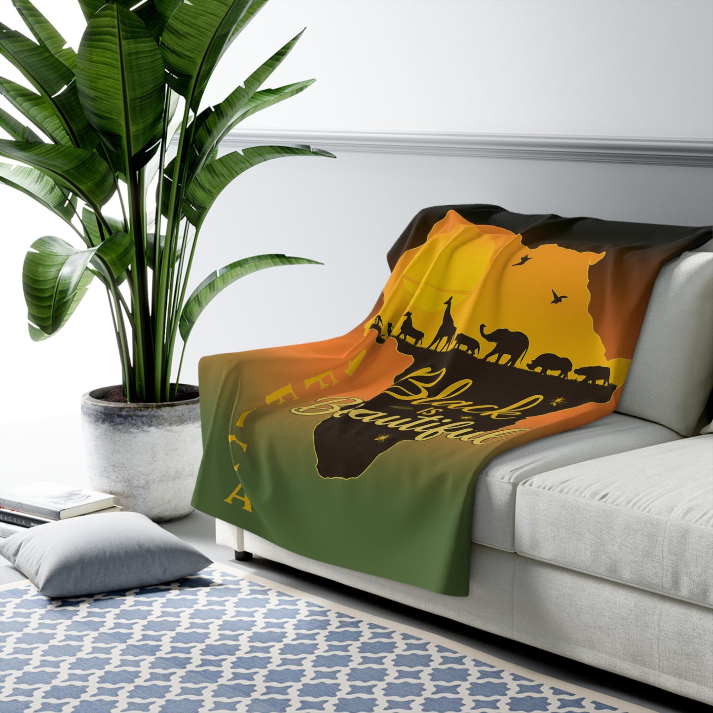 Africa-Inspired Blanket – “Black is Beautiful” | Sherpa Fleece Blanket