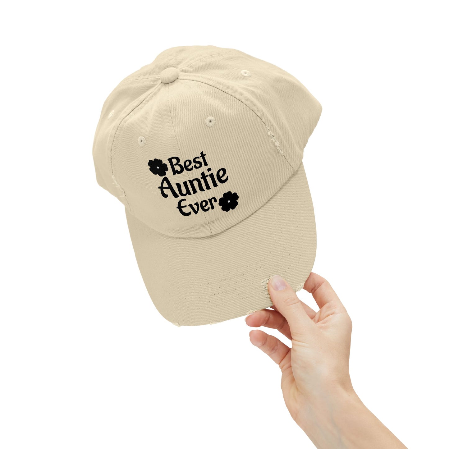 Best Auntie Ever Distressed Hat – Adjustable Embroidered Baseball Cap for Fun Aunties