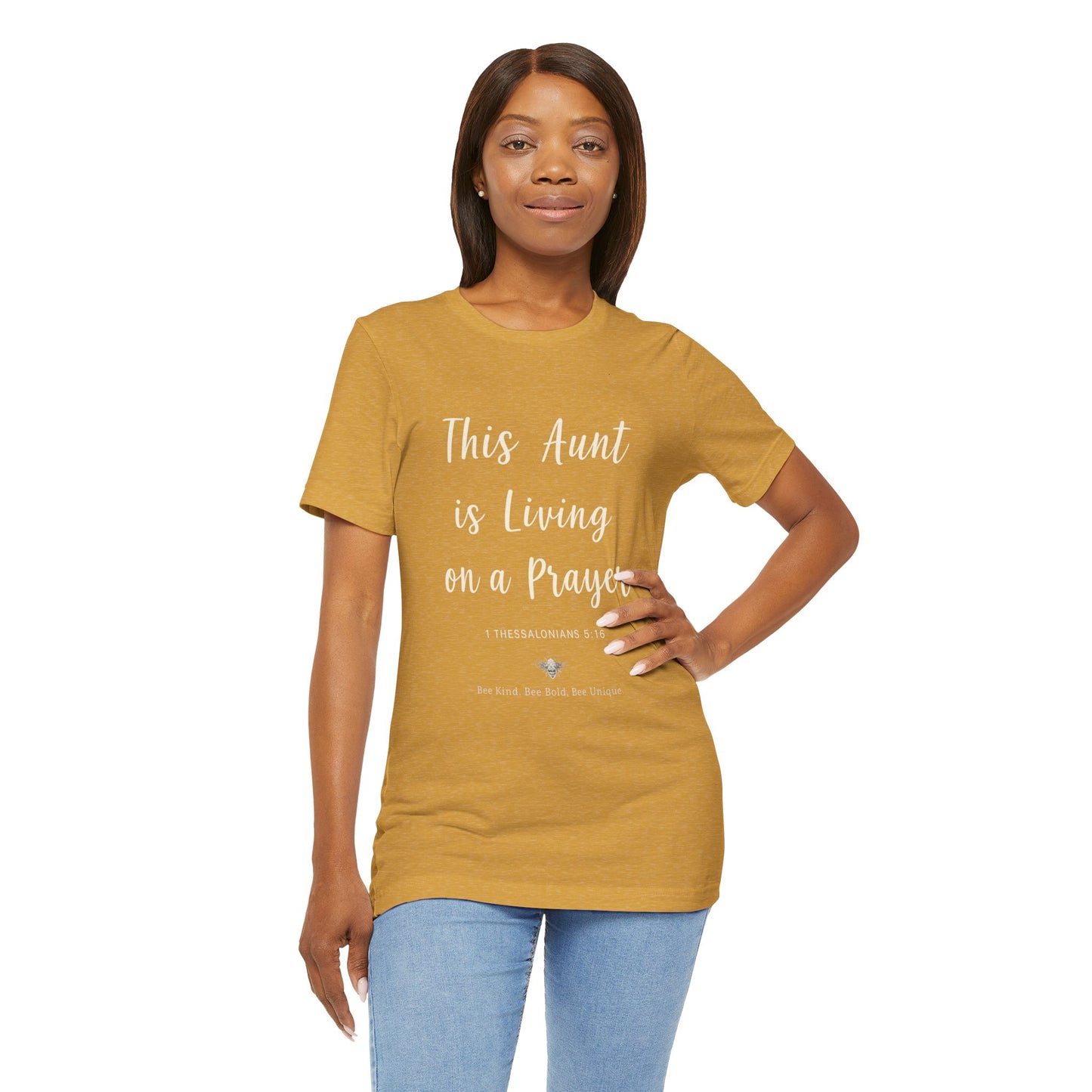 This Aunt Is Living on a Prayer | Jersey Tee