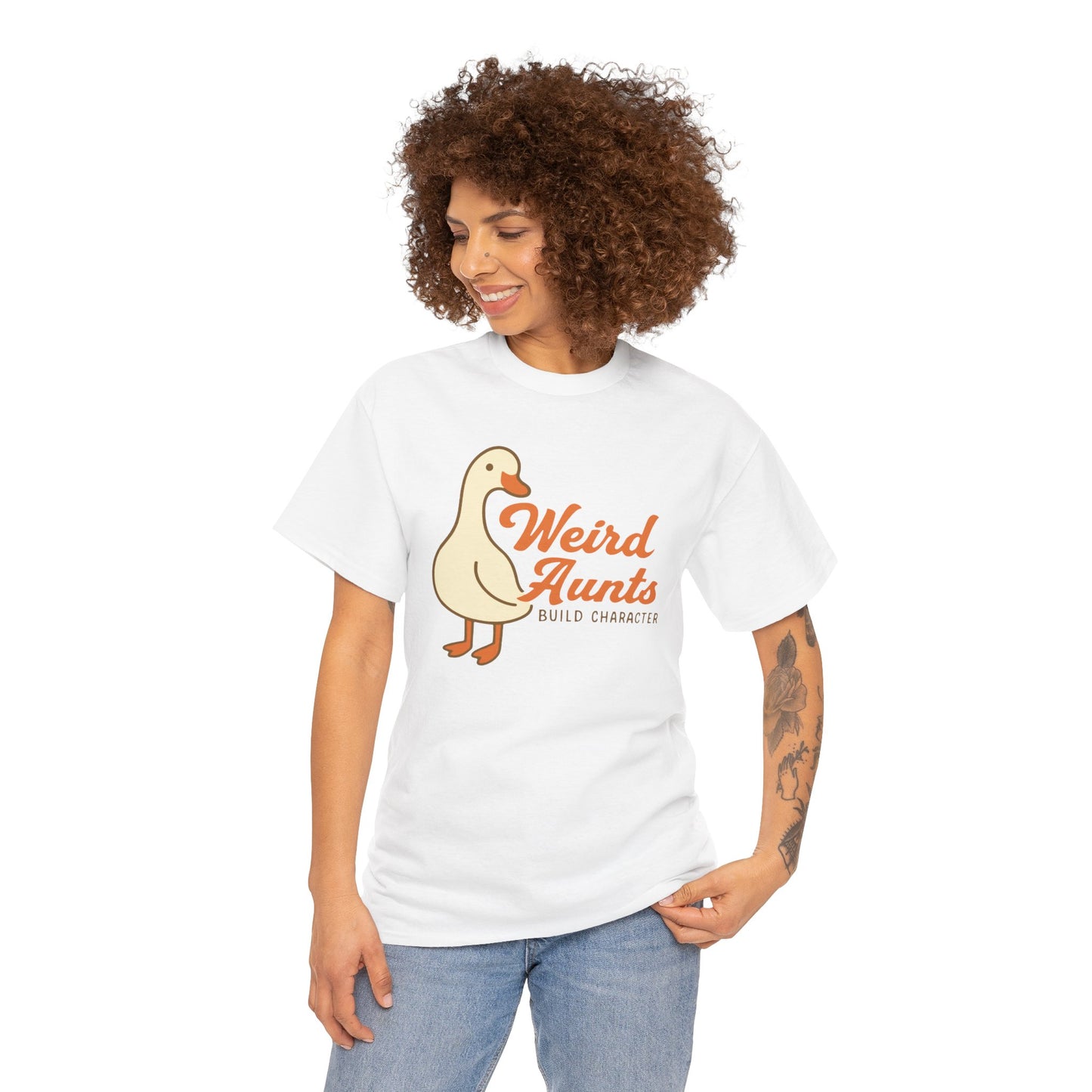Weird Aunts Build Character Tee – Funny Goose Aunt Shirt
