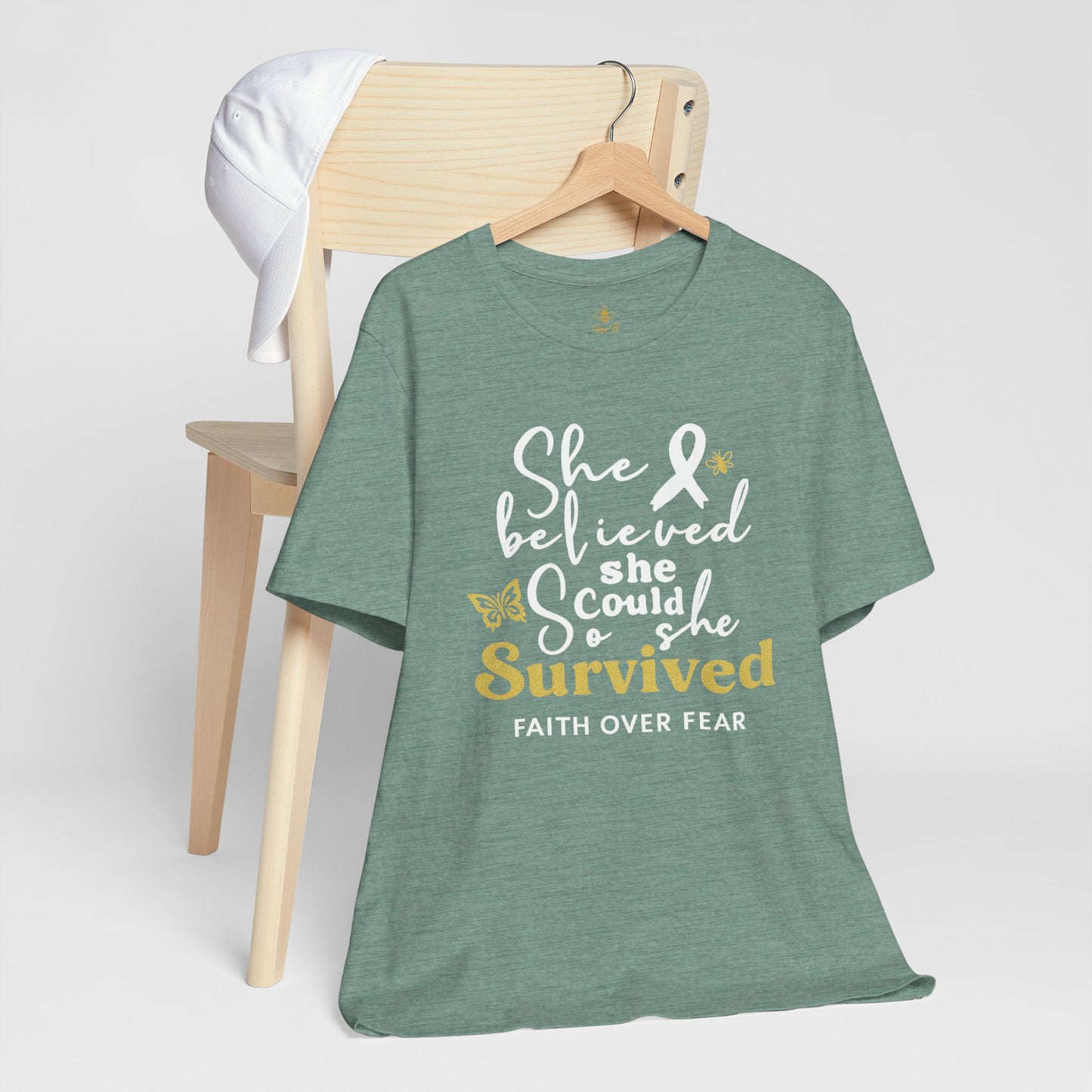 She Believed, So She Survived – Inspirational Cancer Warrior | Jersey Tee