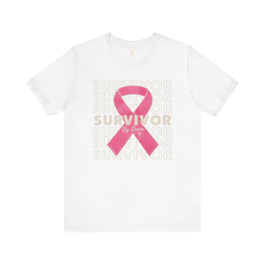 "Pink Ribbon Survivor – Bold Strength" | Jersey Tee